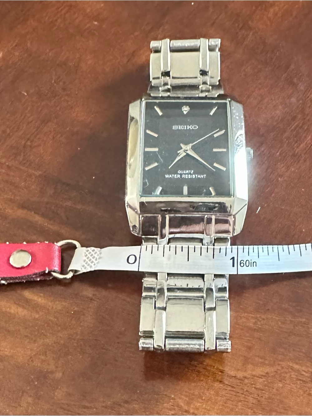 Seiko Silver Stainless Steel Watch with Black Dial - Picture 6 of 7